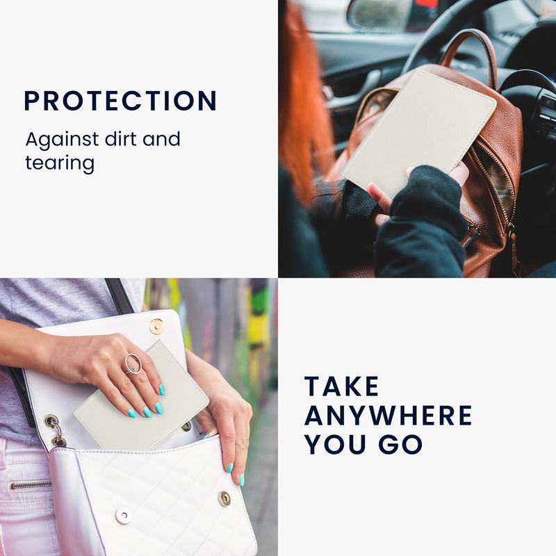 Fashion, accesorii si bijuterii - Barbati - Accesorii barbati - Portofele barbati - Portdocument auto Kwmobile pentru acte si permis UE, piele ecologica, argintiu, portabil, antizgarieturi - Infinity.ro