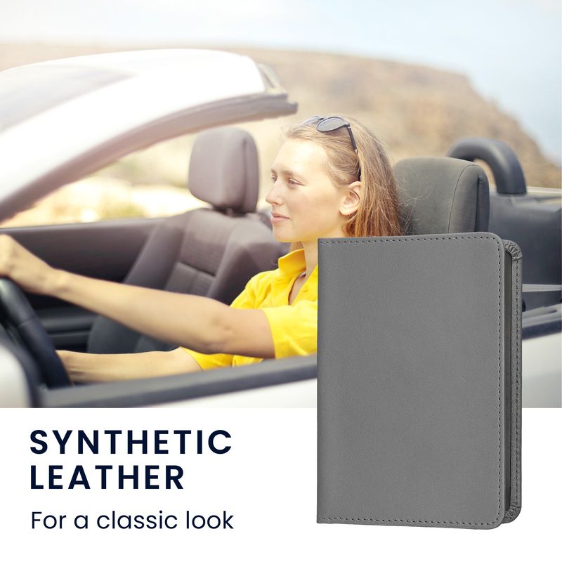 Fashion, accesorii si bijuterii - Barbati - Accesorii barbati - Portofele barbati - Portdocument auto Kwmobile pentru acte si permis UE, piele ecologica, gri, portabil, antizgarieturi - Infinity.ro