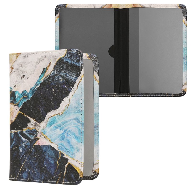Fashion, accesorii si bijuterii - Barbati - Accesorii barbati - Portofele barbati - Portdocument auto Kwmobile pentru acte si permis UE, piele ecologica, auriu, alb, portabil, antizgarieturi - Infinity.ro