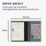 Fashion, accesorii si bijuterii - Barbati - Accesorii barbati - Portofele barbati - Portdocument auto Kwmobile pentru acte si permis UE, piele ecologica, argintiu, portabil, antizgarieturi - Infinity.ro
