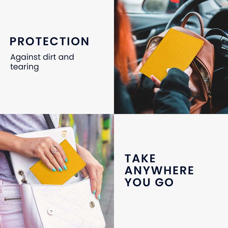 Fashion, accesorii si bijuterii - Barbati - Accesorii barbati - Portofele barbati - Portdocument auto Kwmobile pentru acte si permis UE, piele ecologica, galben, portabil, antizgarieturi - Infinity.ro