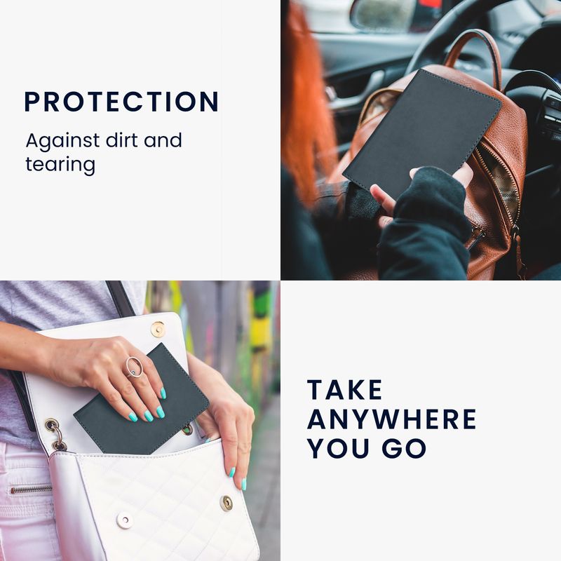 Fashion, accesorii si bijuterii - Barbati - Accesorii barbati - Portofele barbati - Portdocument auto Kwmobile pentru acte si permis UE, piele ecologica, gri, nuanta ardezie, portabil, antizgarieturi - Infinity.ro