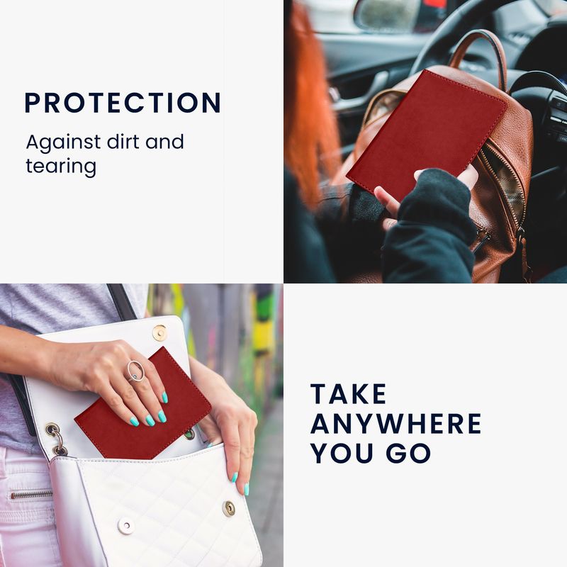 Fashion, accesorii si bijuterii - Barbati - Accesorii barbati - Portofele barbati - Portdocument auto Kwmobile pentru acte si permis UE, piele ecologica, rosu, portabil, antizgarieturi - Infinity.ro