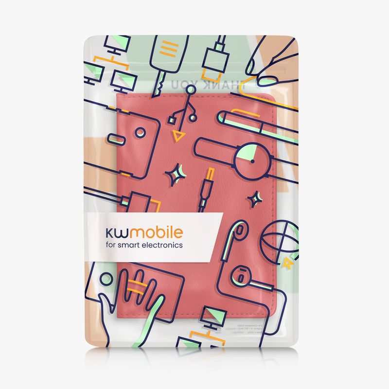 Fashion, accesorii si bijuterii - Barbati - Accesorii barbati - Portofele barbati - Portdocument auto Kwmobile pentru acte si permis UE, piele ecologica, portocaliu, nuanta coral, portabil, antizgarieturi - Infinity.ro