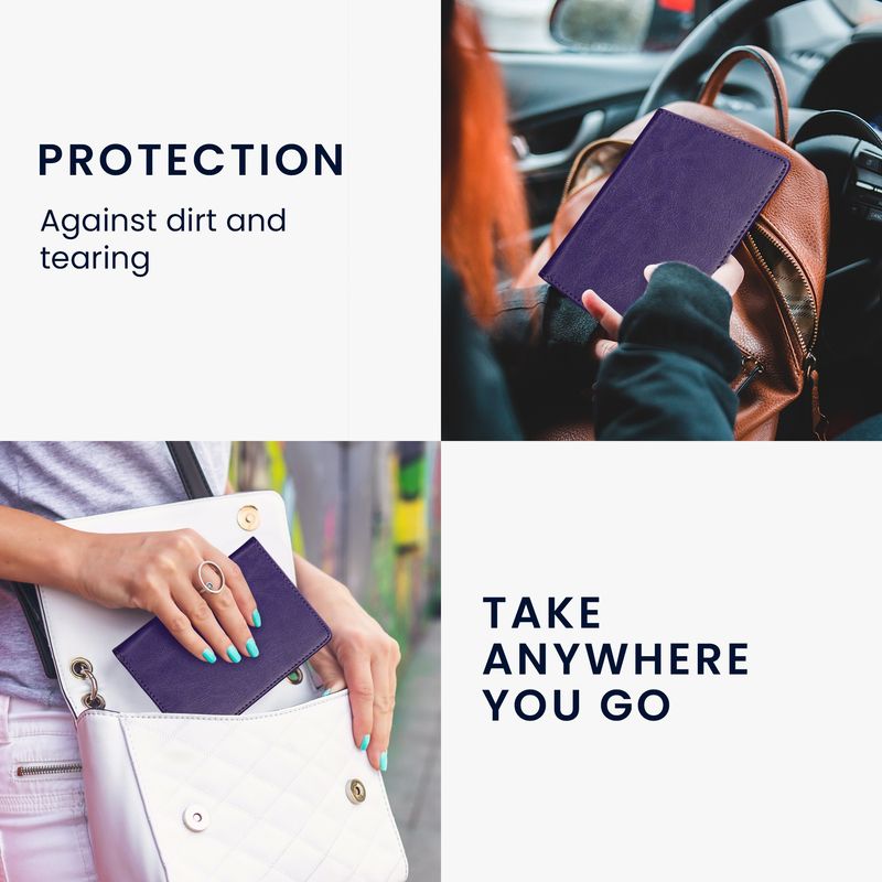 Fashion, accesorii si bijuterii - Barbati - Accesorii barbati - Portofele barbati - Portdocument auto Kwmobile pentru acte si permis UE, piele ecologica, mov, nuanta iris, portabil, antizgarieturi - Infinity.ro