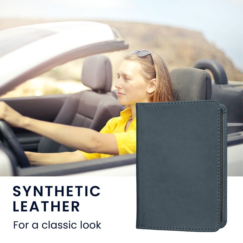 Fashion, accesorii si bijuterii - Barbati - Accesorii barbati - Portofele barbati - Portdocument auto Kwmobile pentru acte si permis UE, piele ecologica, gri, nuanta ardezie, portabil, antizgarieturi - Infinity.ro