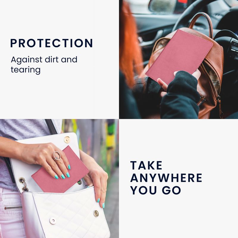Fashion, accesorii si bijuterii - Barbati - Accesorii barbati - Portofele barbati - Portdocument auto Kwmobile pentru acte si permis UE, piele ecologica, roz, portabil, antizgarieturi - Infinity.ro