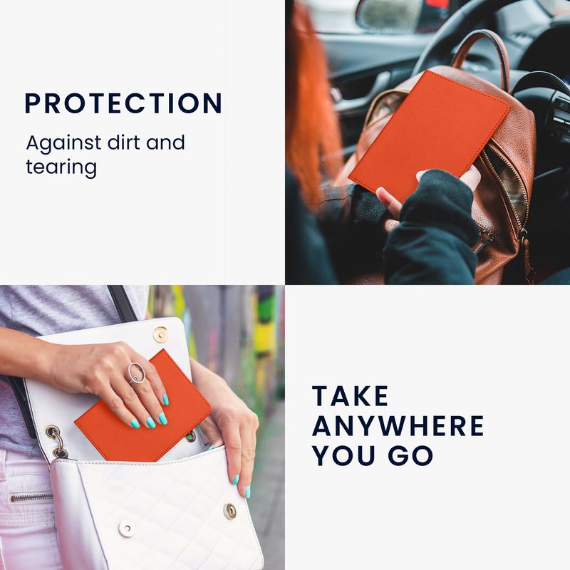 Fashion, accesorii si bijuterii - Barbati - Accesorii barbati - Portofele barbati - Portdocument auto Kwmobile pentru acte si permis UE, piele ecologica, portocaliu, portabil, antizgarieturi - Infinity.ro