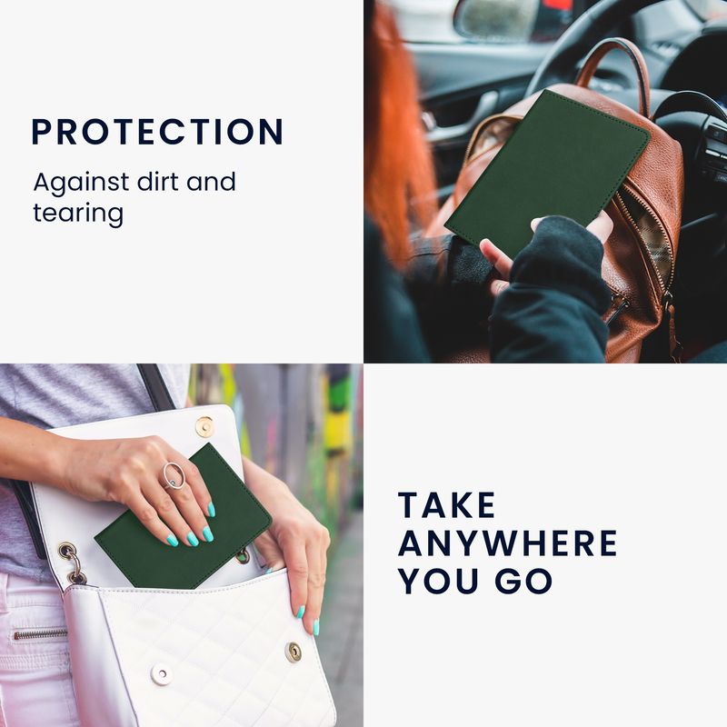 Fashion, accesorii si bijuterii - Barbati - Accesorii barbati - Portofele barbati - Portdocument auto Kwmobile pentru acte si permis UE, piele ecologica, verde, portabil, antizgarieturi - Infinity.ro