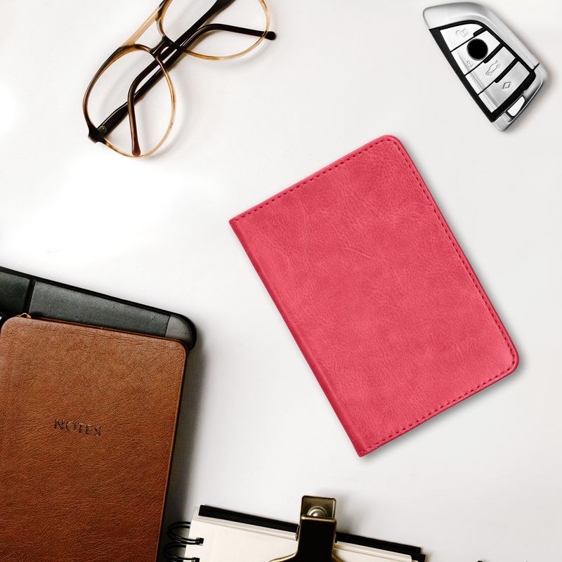 Fashion, accesorii si bijuterii - Barbati - Accesorii barbati - Portofele barbati - Portdocument auto Kwmobile pentru acte si permis UE, piele ecologica, roz neon, portabil, antizgarieturi - Infinity.ro