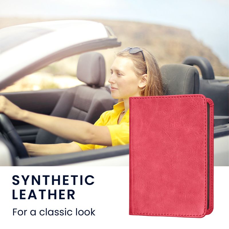 Fashion, accesorii si bijuterii - Barbati - Accesorii barbati - Portofele barbati - Portdocument auto Kwmobile pentru acte si permis UE, piele ecologica, roz neon, portabil, antizgarieturi - Infinity.ro