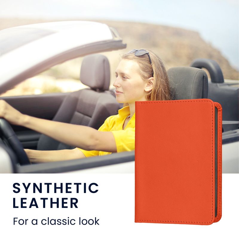 Fashion, accesorii si bijuterii - Barbati - Accesorii barbati - Portofele barbati - Portdocument auto Kwmobile pentru acte si permis UE, piele ecologica, portocaliu, portabil, antizgarieturi - Infinity.ro