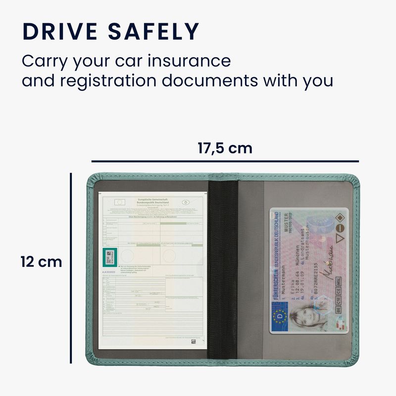 Fashion, accesorii si bijuterii - Barbati - Accesorii barbati - Portofele barbati - Portdocument auto tip organizator Kwmobile pentru acte si permis UE, piele ecologica, albastru, portabil, antizgarieturi - Infinity.ro