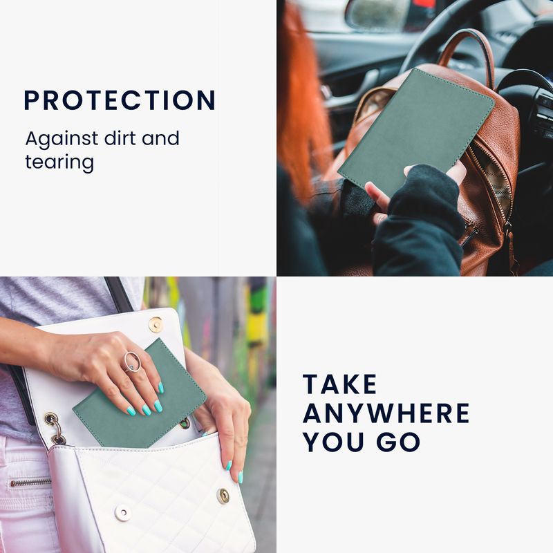 Fashion, accesorii si bijuterii - Barbati - Accesorii barbati - Portofele barbati - Portdocument auto tip organizator Kwmobile pentru acte si permis UE, piele ecologica, albastru, portabil, antizgarieturi - Infinity.ro