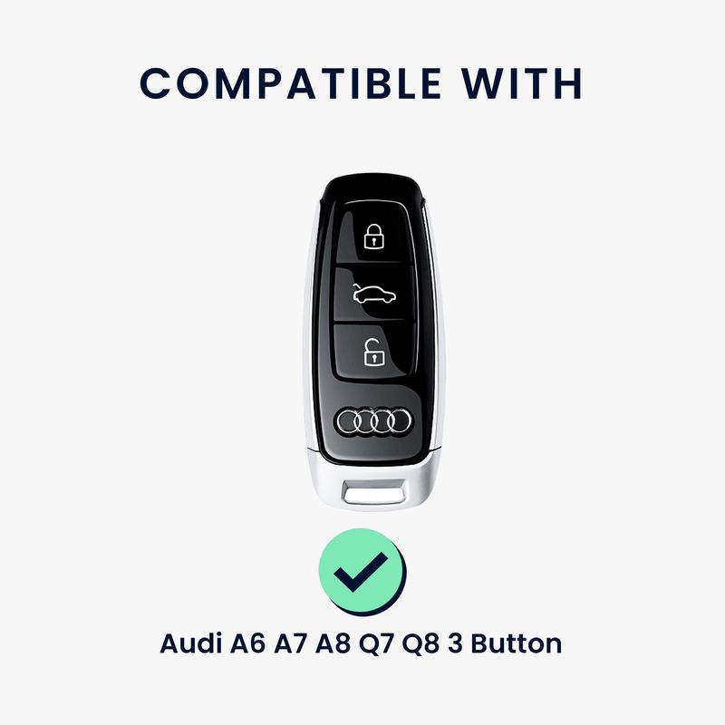 Auto si Moto - Electronice auto - Accesorii electronice auto - Carcasa pentru cheie auto Kwmobile pentru Audi A6, A7, A8, Q7, anti-alunecare, TPU, negru - Infinity.ro