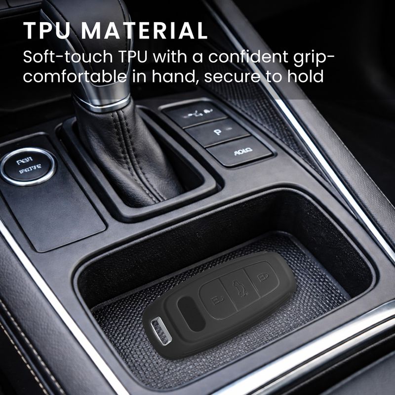 Auto si Moto - Electronice auto - Accesorii electronice auto - Carcasa pentru cheie auto Kwmobile pentru Audi A6, A7, A8, Q7, anti-alunecare, TPU, gri - Infinity.ro