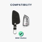 Auto si Moto - Electronice auto - Accesorii electronice auto - Husa cheie auto Kwmobile pentru BMW 1 (F21), 2 (F45, F46), 3 (G20, F30, F31), anti-alunecare, piele ecologica, gri - Infinity.ro
