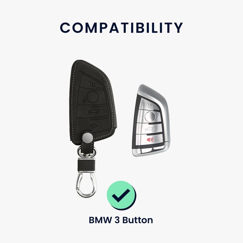 Auto si Moto - Electronice auto - Accesorii electronice auto - Husa cheie auto Kwmobile pentru BMW 1 (F21), 2 (F45, F46), 3 (G20, F30, F31), anti-alunecare, piele ecologica, gri - Infinity.ro