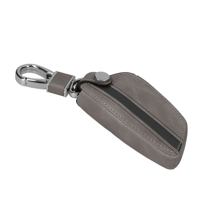 Auto si Moto - Electronice auto - Accesorii electronice auto - Husa cheie auto Kwmobile pentru BMW 1 (F21), 2 (F45, F46), 3 (G20, F30, F31), dungi racing, piele ecologica, gri - Infinity.ro