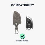 Auto si Moto - Electronice auto - Accesorii electronice auto - Husa cheie auto Kwmobile pentru BMW 1 (F21), 2 (F45, F46), 3 (G20, F30, F31), antizgarieturi, piele ecologica, gri - Infinity.ro