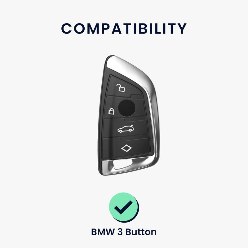 Auto si Moto - Electronice auto - Accesorii electronice auto - Husa cheie auto Kwmobile pentru BMW 1 (F21), 2 (F45, F46), 3 (G20, F30, F31), TPU, albastru, argintiu - Infinity.ro