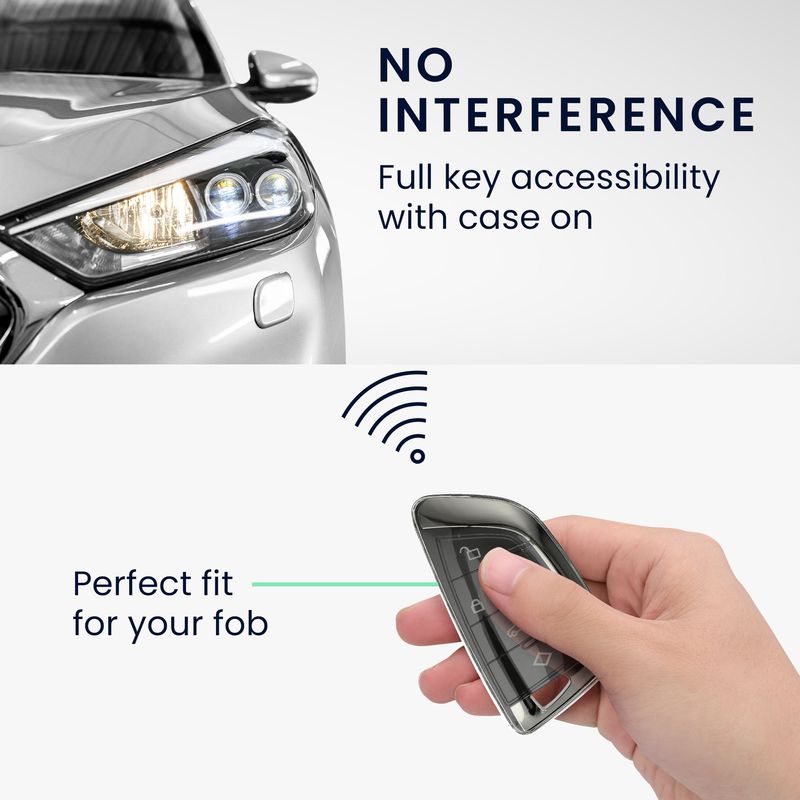 Auto si Moto - Electronice auto - Accesorii electronice auto - Husa cheie auto Kwmobile pentru BMW 1 (F21), 2 (F45, F46), 3 (G20, F30, F31), cu inel, TPU, negru, transparent - Infinity.ro