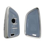 Auto si Moto - Electronice auto - Accesorii electronice auto - Husa cheie auto Kwmobile pentru BMW 1 (F21), 2 (F45, F46), 3 (G20, F30, F31), TPU, albastru, argintiu - Infinity.ro