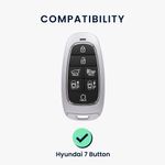 Auto si Moto - Electronice auto - Accesorii electronice auto - Husa cheie auto Kwmobile pentru Hyundai Ioniq 5 2021-2024, Tucson NX4 2021 2022 2023 2024, anti-alunecare, TPU, argintiu - Infinity.ro