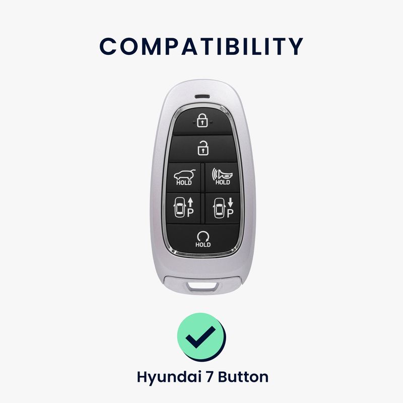 Auto si Moto - Electronice auto - Accesorii electronice auto - Husa cheie auto Kwmobile pentru Hyundai Ioniq 5 2021-2024, Tucson NX4 2021 2022 2023 2024, anti-alunecare, TPU, argintiu - Infinity.ro