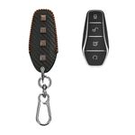 Auto si Moto - Electronice auto - Accesorii electronice auto - Husa cheie auto Kwmobile pentru BYD Atto 3, Atto 2, Sealion, Han, cu inel, antisoc, piele ecologica, negru, portocaliu - Infinity.ro