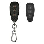 Auto si Moto - Electronice auto - Accesorii electronice auto - Husa cheie auto Kwmobile pentru Ford Fiesta IV, Focus III, Galaxy, Fusion, cu inel, antisoc, piele ecologica, negru - Infinity.ro