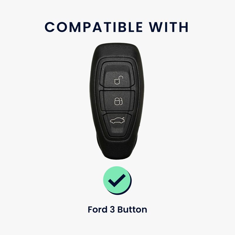 Auto si Moto - Electronice auto - Accesorii electronice auto - Husa cheie auto Kwmobile pentru Ford Fiesta IV, Focus III, Galaxy, Fusion, cu inel, antizgarieturi, TPU, auriu, negru - Infinity.ro