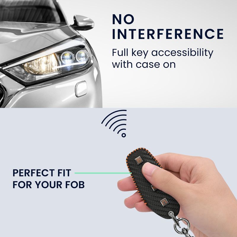 Auto si Moto - Electronice auto - Accesorii electronice auto - Husa cheie auto Kwmobile pentru BYD Atto 3, Atto 2, Sealion, Han, cu inel, antisoc, piele ecologica, negru, portocaliu - Infinity.ro