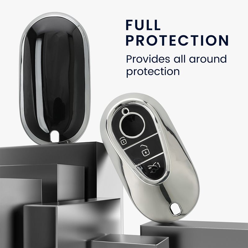 Auto si Moto - Electronice auto - Accesorii electronice auto - Husa cheie auto Kwmobile pentru Mercedes-Benz C-Class W206, GLC X254 2021-2027, CLA EQ C, TPU, argintiu - Infinity.ro