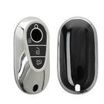Auto si Moto - Electronice auto - Accesorii electronice auto - Husa cheie auto Kwmobile pentru Mercedes-Benz C-Class W206, GLC X254 2021-2027, CLA EQ C, TPU, argintiu - Infinity.ro