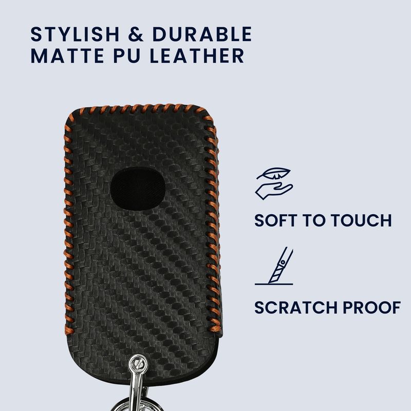Auto si Moto - Electronice auto - Accesorii electronice auto - Husa cheie auto Kwmobile pentru Mazda 3 6 CX-30 CX-50 CX-60 CX-90, cu inel, antisoc, piele ecologica, negru, portocaliu - Infinity.ro