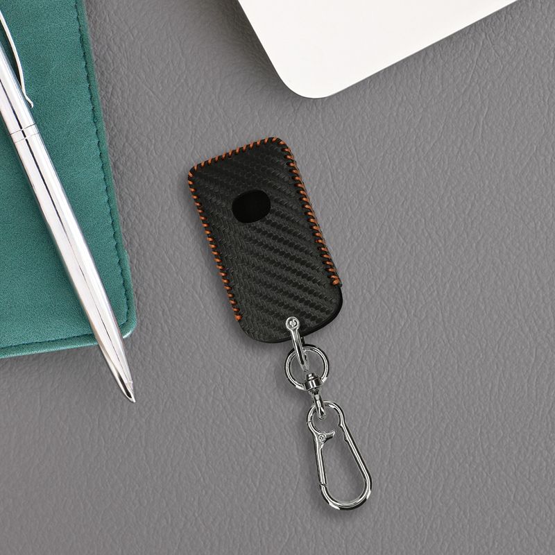 Auto si Moto - Electronice auto - Accesorii electronice auto - Husa cheie auto Kwmobile pentru Mazda 3 6 CX-30 CX-50 CX-60 CX-90, cu inel, antisoc, piele ecologica, negru, portocaliu - Infinity.ro