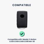 Auto si Moto - Electronice auto - Accesorii electronice auto - Husa cheie auto Kwmobile pentru Mazda 3 6 CX-30 CX-50 CX-60 CX-90, cu inel, antisoc, piele ecologica, negru, portocaliu - Infinity.ro