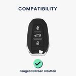 Auto si Moto - Electronice auto - Accesorii electronice auto - Husa cheie auto Kwmobile pentru Peugeot 208 e208 301 307 308 407 408 508 2008 3008 4008 5008, TPU, gri - Infinity.ro