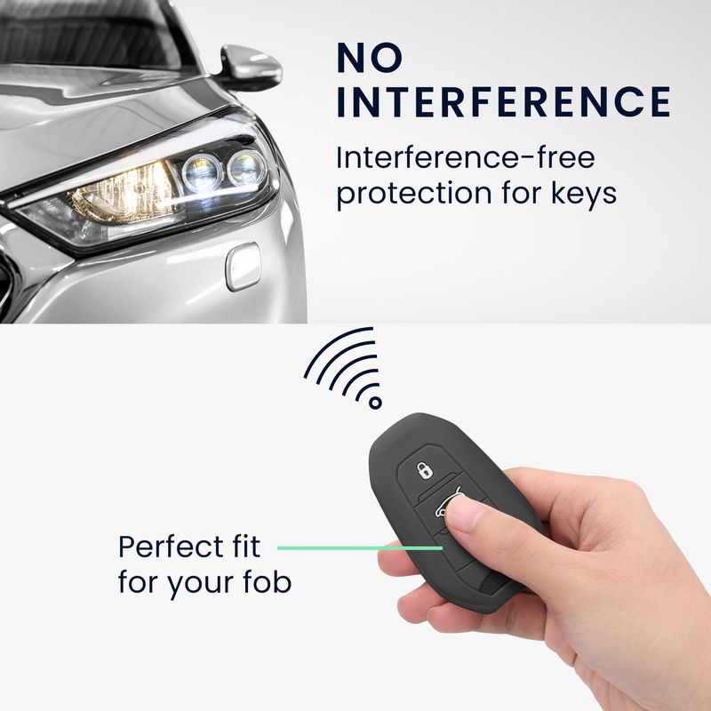 Auto si Moto - Electronice auto - Accesorii electronice auto - Husa cheie auto Kwmobile pentru Peugeot 208 e208 301 307 308 407 408 508 2008 3008 4008 5008, TPU, gri - Infinity.ro