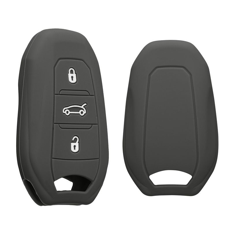 Auto si Moto - Electronice auto - Accesorii electronice auto - Husa cheie auto Kwmobile pentru Peugeot 208 e208 301 307 308 407 408 508 2008 3008 4008 5008, TPU, gri - Infinity.ro