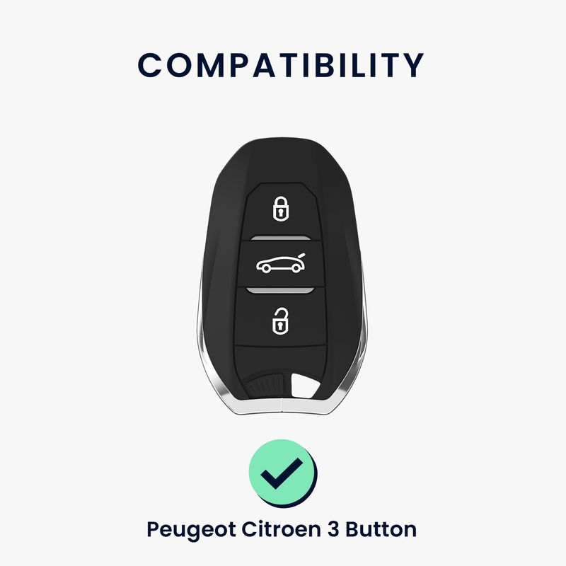 Auto si Moto - Electronice auto - Accesorii electronice auto - Husa cheie auto Kwmobile pentru Peugeot 208 e208 301 307 308 407 408 508 2008 3008 4008 5008, TPU, negru - Infinity.ro