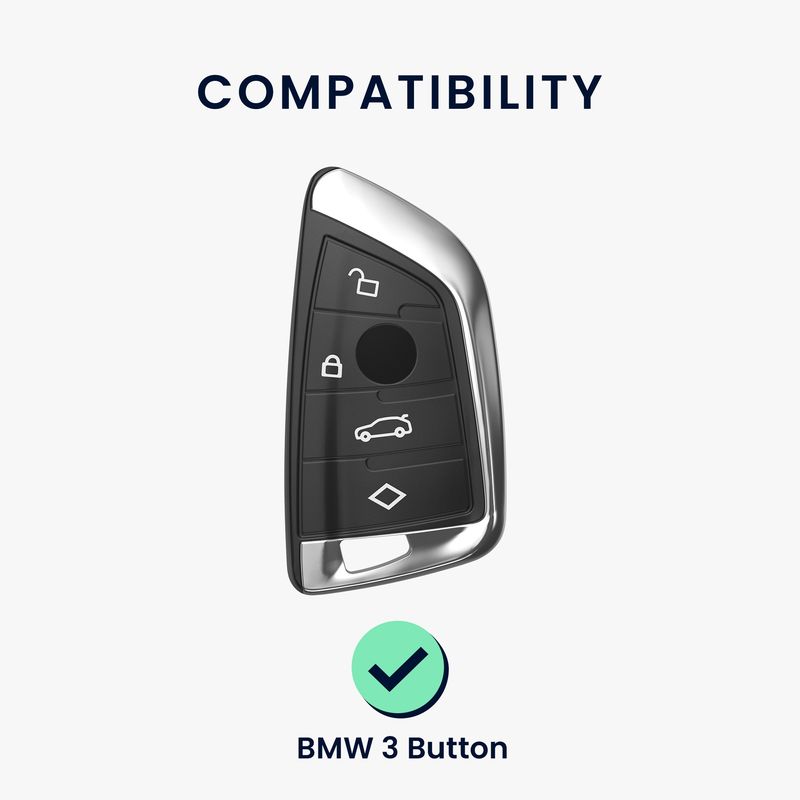 Auto si Moto - Electronice auto - Accesorii electronice auto - Husa cheie Kwmobile BMW 3 Series (E36), BMW 5 Series (E34, E39), BMW 7 Series (E38), anti-alunecare, TPU, argintiu - Infinity.ro