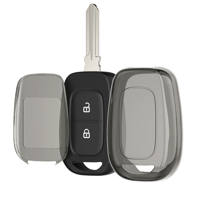 Auto si Moto - Electronice auto - Accesorii electronice auto - Husa cheie auto Kwmobile pentru Renault, Dacia kwid (2015-), Symbol (2012-2016), Trafic (2015-), TPU, negru, transparent - Infinity.ro