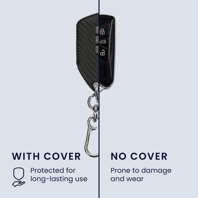 Auto si Moto - Electronice auto - Accesorii electronice auto - Husa cheie auto Kwmobile pentru VW, SEAT Golf 8 (inclusiv GTE, GTI), ID.3, ID.4, ID.5, antisoc, piele ecologica, negru - Infinity.ro