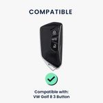Auto si Moto - Electronice auto - Accesorii electronice auto - Husa cheie auto Kwmobile pentru VW, SEAT Golf 8 (inclusiv GTE, GTI), ID.3, ID.4, ID.5, antisoc, piele ecologica, negru - Infinity.ro