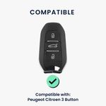 Auto si Moto - Electronice auto - Accesorii electronice auto - Husa cheie Kwmobile Peugeot, Citroen 208 e208 301 307 308 407, Citroen C2 C3 C4 C4L C5, antisoc, piele ecologica, negru - Infinity.ro