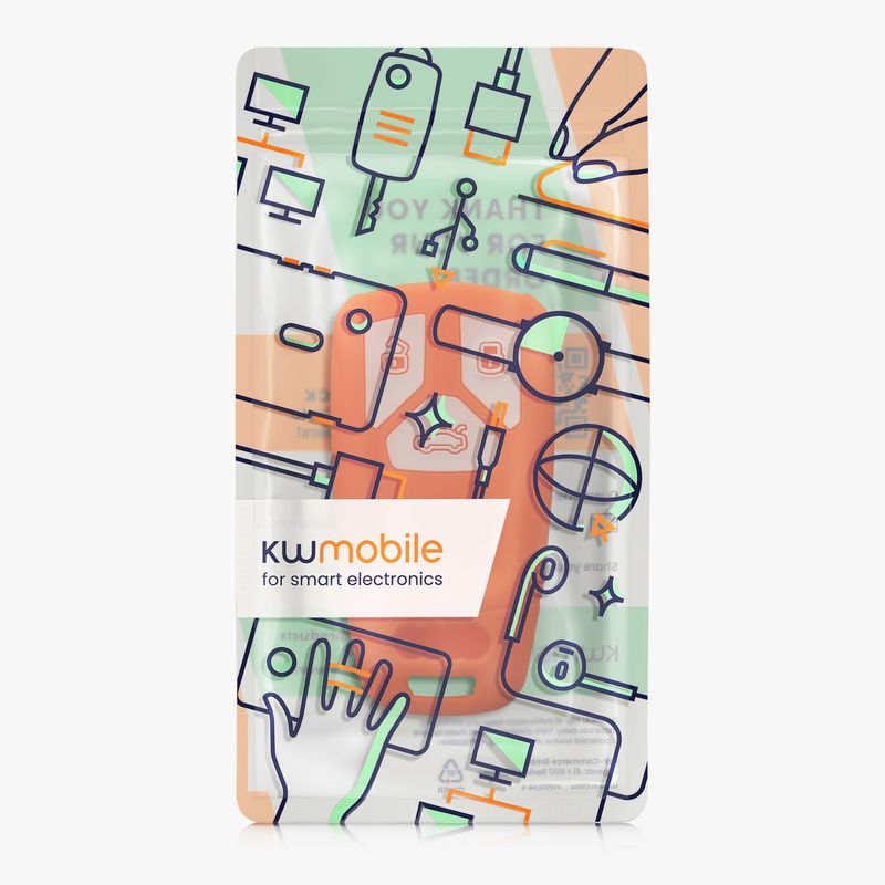 Auto si Moto - Electronice auto - Accesorii electronice auto - Husa pentru cheie auto Kwmobile pentru Audi A4 S4 RS4 B9, A5 F5 S5 RS5, A6, A7 C8, anti-alunecare, TPU, portocaliu - Infinity.ro
