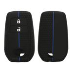 Auto si Moto - Electronice auto - Accesorii electronice auto - Husa cheie Kwmobile Toyota 2, 3 butoane Aygo Yaris Cross RAV4 GR 2020-2024, anti-alunecare, TPU, negru, albastru - Infinity.ro