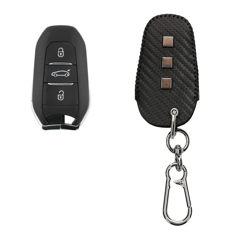 Auto si Moto - Electronice auto - Accesorii electronice auto - Husa cheie Kwmobile Peugeot, Citroen 208 e208 301 307 308 407, Citroen C2 C3 C4 C4L C5, antisoc, piele ecologica, negru - Infinity.ro